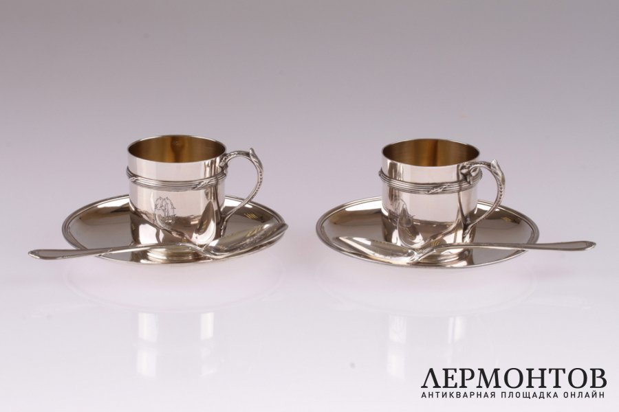 Кофейный набор Henin et Cie. Серебро 950. Франция