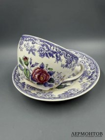 Чайная пара «Mayflower». Фаянс, роспись, Copeland Spode, Англия, 1920–1940 годы