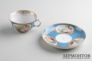 Чайная пара. А.Попов. Фарфор, роспись. Российская империя.