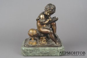 Скульптура Юный географ. Западная Европа, начало 20 в. Бронза.