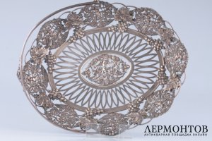 Вазочка для конфет с ручкой. США Нью Йорк, фирма Theodor B. Starr, 1900-е гг. Серебро