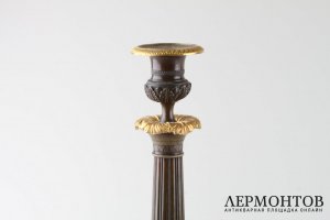 Парные подсвечники на львиных лапах в стиле Ампир. Франция, Париж, первая треть 19 в.
