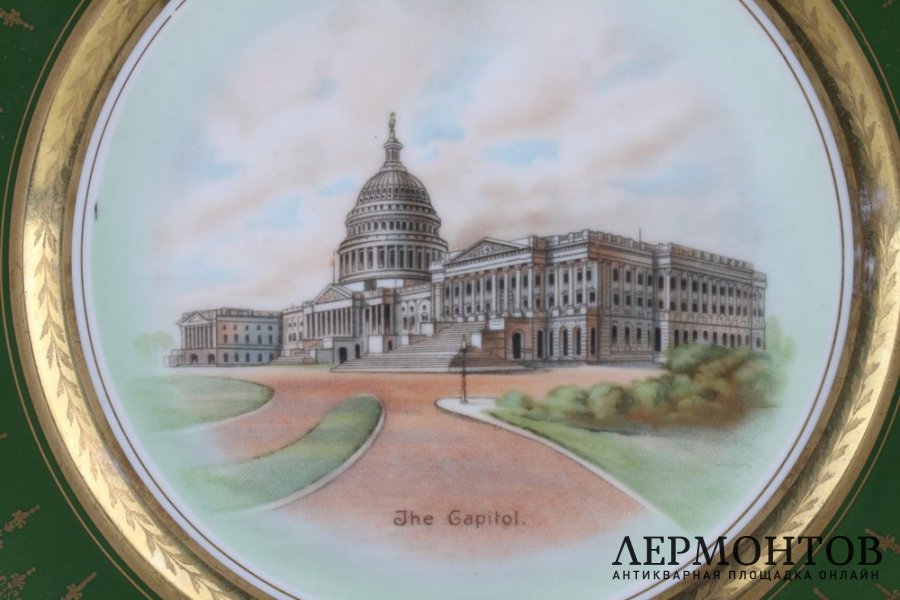 Тарелка с изображением Капитолия в Вашингтоне. Германия, Герман Оме, 1900-1920