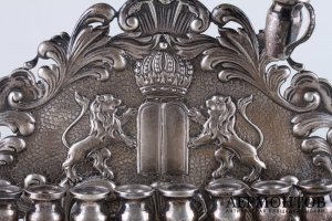 Ханукальный подсвечник. Серебро 800 пробы. Австрия.