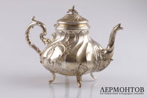 Чайник в стиле неорококо. Серебро 950 пробы. Франция, конец XIX в.