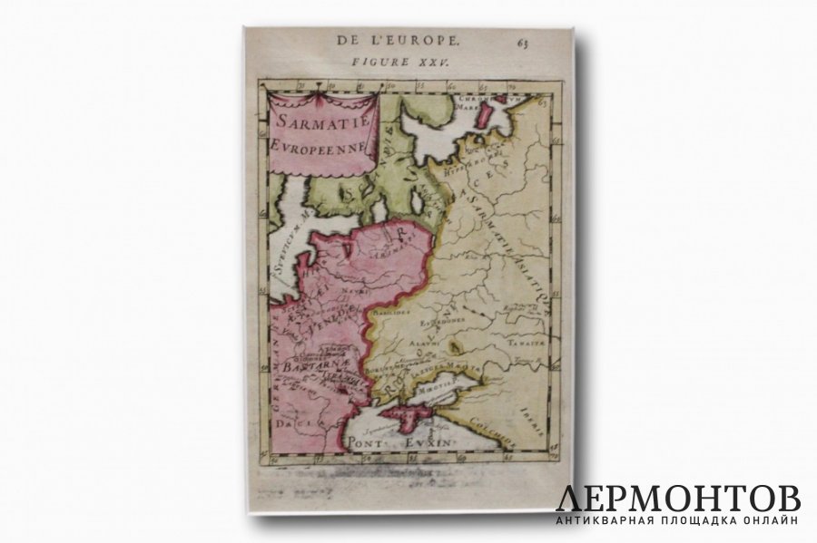 Карта территорий Сарматии Европейской. Россия, Крым. А. М. Мале. Франция, 1683 год.