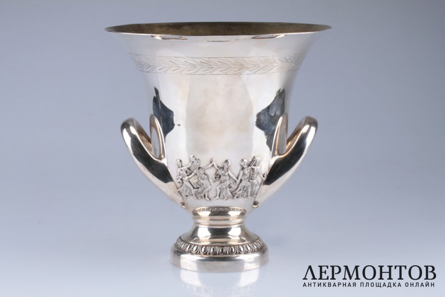 Ведро для льдабутылки. Франция, ювелирная фирма Cartier. 2 половина 20 века. Серебро 950. 