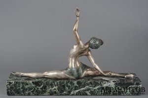 Скульптура Танцовщица в стиле Ар Деко. Франция, Париж, автор J.P. Morante, 1920-30е г