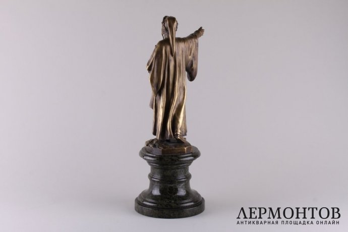 Скульптура Данте. Бронза, мрамор. Европа, XIX век.
