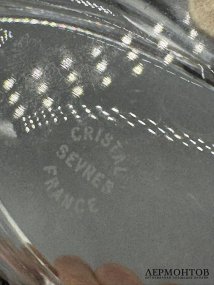 Ромбическая ваза для фруктов с птичками. Хрусталь, Cristal de Sèvres, Франция, 20 век