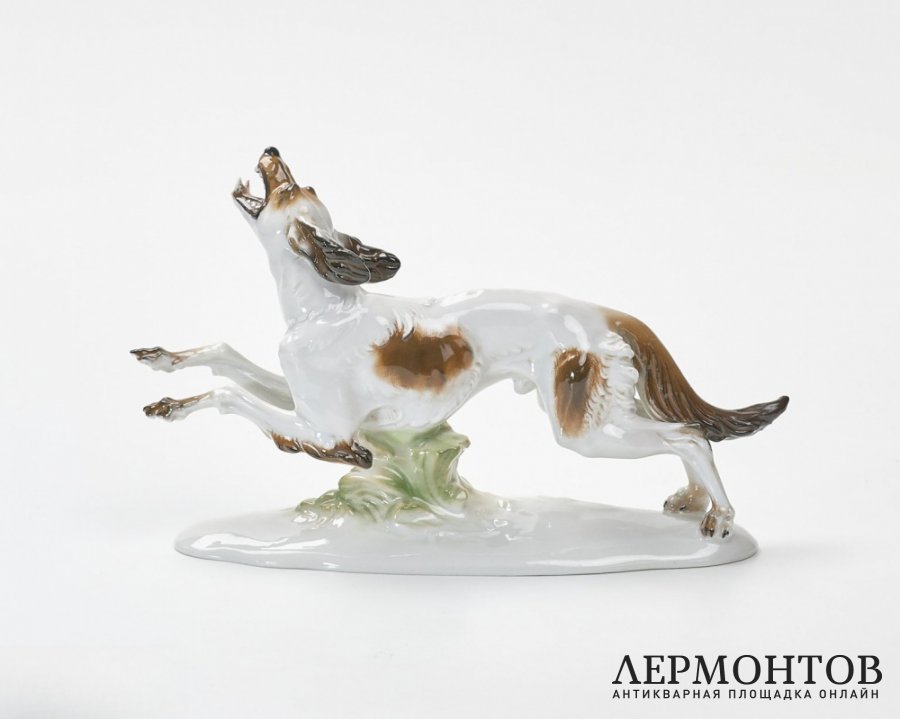 Статуэтка «Бегущая борзая». Фарфор, Rosenthal, Германия