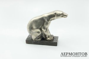 Скульптура Медведь в стиле Ар Деко. Франция, 1920-е гг. Шпиатр, камень.