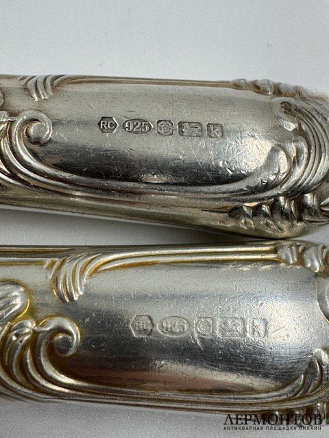 Лопатка и нож для торта. Серебро 925 пробы, Carrs, Великобритания, 20 век