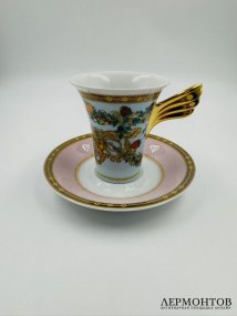 Чайная пара «Le Jardin des Papillons», форма Ikarus. Фарфор, Rosenthal, Versace