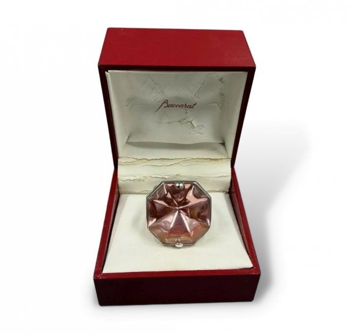 Кольцо с розовым кристаллом. Серебро 925 пробы, Baccarat, Франция