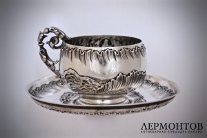 Серебряная кофейная пара. Франция. Серебро 950 пробы