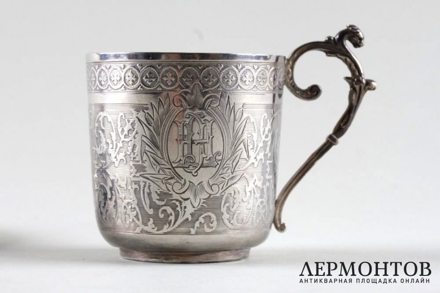 Кофейная пара в стиле ампир. Paillard Freres. Серебро 950 пробы. Франция