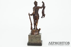 Статуэтка Охотник с зайцем. Германия, автор Franz Iffland, 1930-е гг. Бронза.