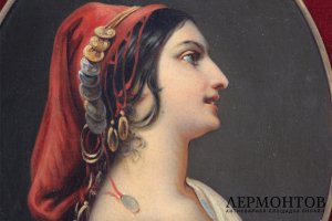 Картина. Портрет девушки. Н.Х. Вторая половина XIX в. Холст на картоне, масло. 