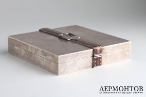 Коробка из серебра 925 пробы с эмалью. Италия, первая половина 20 века.