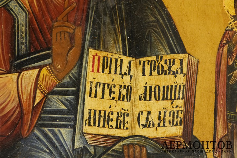 Икона. Господь Вседержитель с предстоящими. Россия, кон. XIX - нач. XX вв. Темпера.
