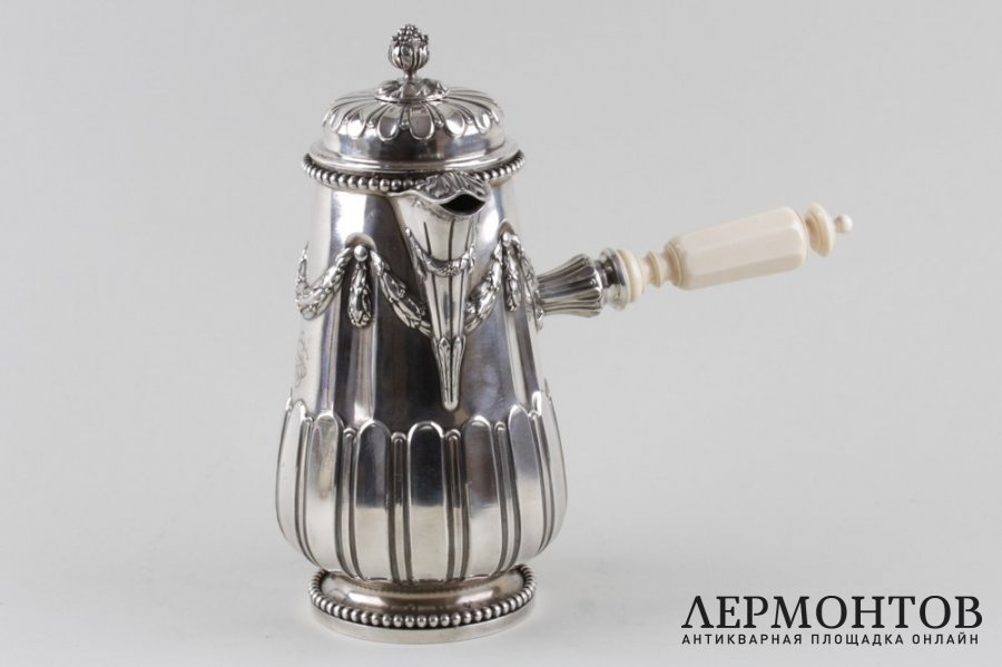 Шоколадник в стиле ампир. E. Prost. Серебро 950 пробы. Франция, нач. XX в.