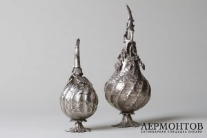 Парные ароматницы. Азия, фирма Balyan, Damarsanat. Серебро 900 пробы, литье, чеканка.