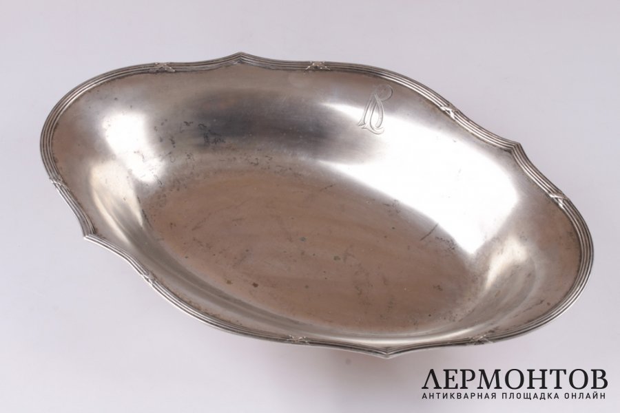 Блюдо, сухарница. Серебро 800 пробы.  Германия