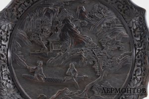 Тарелка. Многослойный лак. Ручная работа. Китай. XX в.