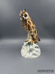 Статуэтка «Ушастая сова». Фарфор, роспись, Meissen, Э. А. Лойтериц, Германия