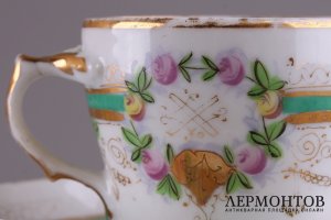 Чайная пара. Фарфор. Завод М. Куриного, до 1917 г.