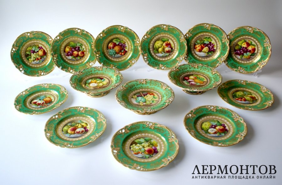 Фарфоровый десертный сервиз, 1850е годы, Англия, Ridgway