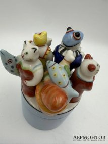 Шкатулка «Коты» из серии «Benedikt & Friends». Фарфор, роспись, Villeroy & Boch, художница R. Benedikt, Германия