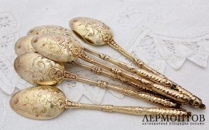 Набор чайных ложек. Серебро 800. Франция