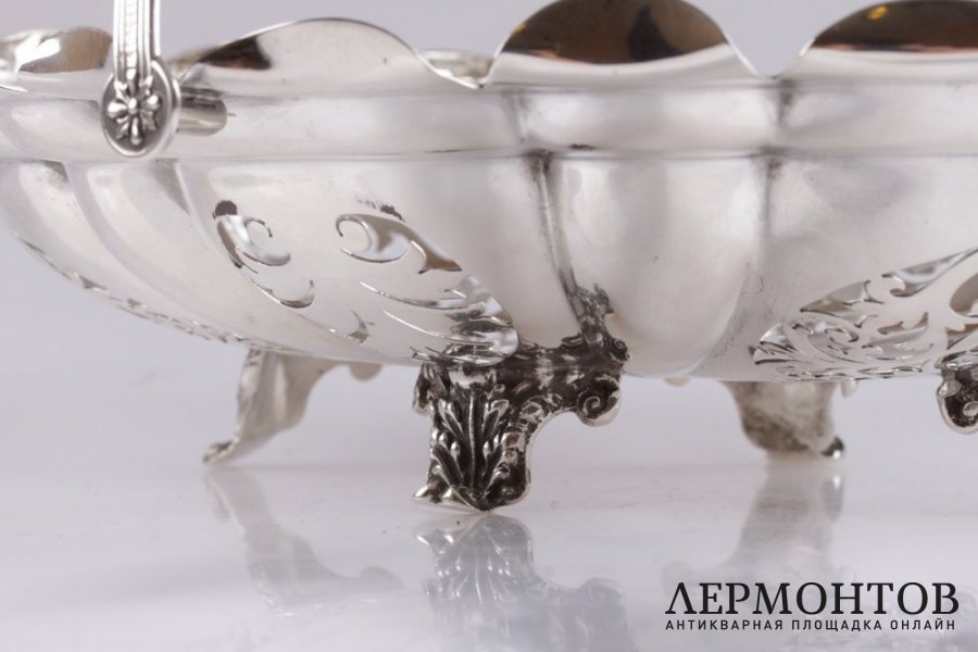 Сухарница ажурная. Williams. Серебро 925 пробы. 1904 год. Англия