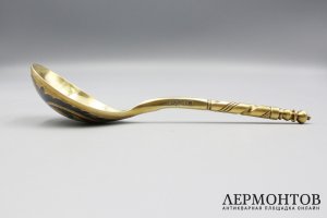 Ложка для меда или варенья. Россия, Москва, 1829 год. Серебро 84 пробы, чернь.