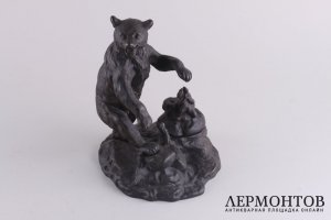 Скульптура. Медведь. Чернильница. Чугун. Касли. СССР.
