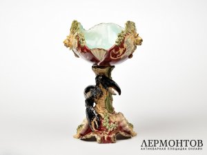 Ваза «Лобстер» в стиле модерн. Майолика, W. Schiller & Sohn, Австрия, конец XIX века