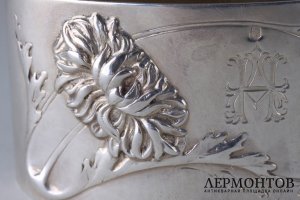 Кольцо для салфетки в стиле модерн. Серебро 950 пробы. Франция, нач. XX в.