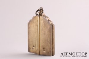Складень. Господь Вседержитель. Богородица. Св. Владимир. Серебро 84. Россия, до 1917