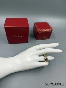 Кольцо «Trinity Constellation» с бриллиантом. Золото 750 пробы трёх цветов, Cartier, Франция