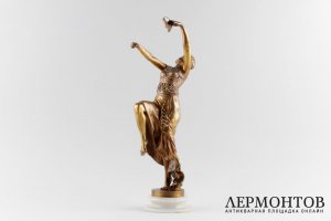 Скульптура Танец с маской. Joe Descomps. Бронза, золочение. Франция, 1920-е гг.