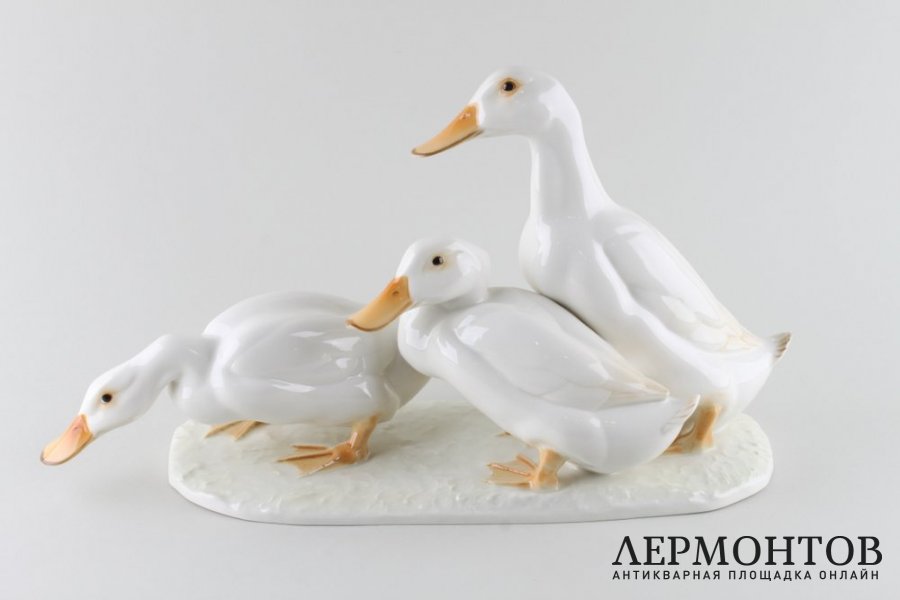Статуэтка Три утки.  Фарфор. Hutschenreuther, Германия, Diller, 1950-60е гг.