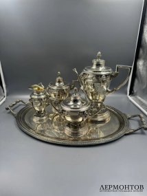 Кофейный сервиз в стиле ампир со львами. Серебро 925, Faberge, выпуск 2 из 50
