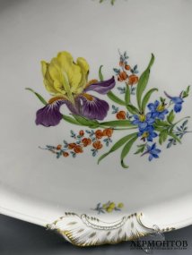Парадное блюдо «Мейсенский букет». Фарфор, роспись, Meissen, Германия