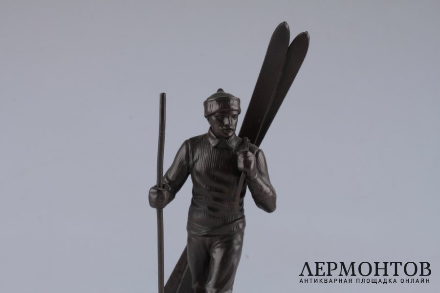 Скульптура Лыжник. Франция, Париж, 1930-е гг. Бронза. 