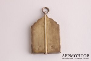 Складень. Господь Вседержитель. Богородица. Св. Владимир. Серебро 84. Россия, до 1917