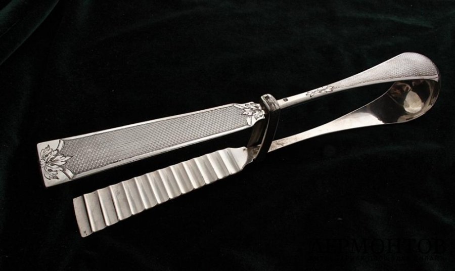 Щипцы для спаржи. Серебро 950. Франция