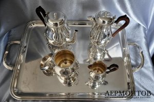 Чайно-кофейный сервиз. Серебро 950. Франция