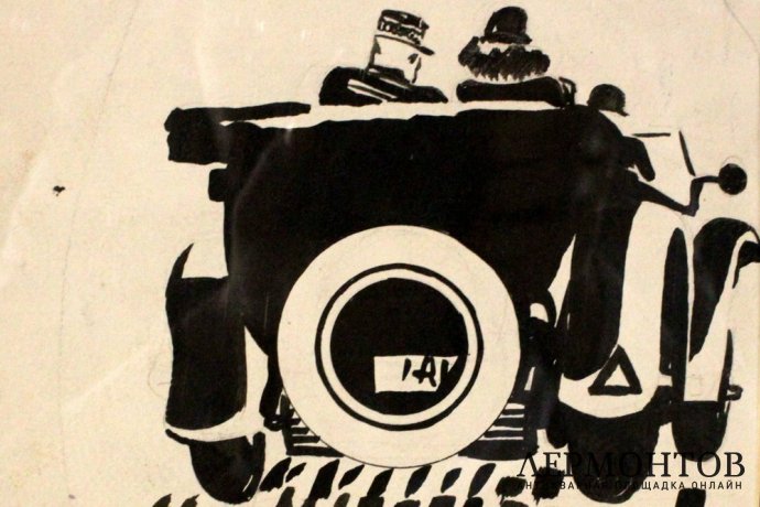 Картина. А. Дейнека. Отъезжающий автомобиль. 1935 г.